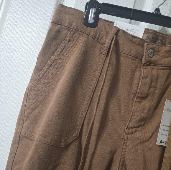 NWT Judy Blue Garmet Dyed Straight Leg Camel Colored High Waist Jeans, Sz 11/30. - Picture 5 of 11